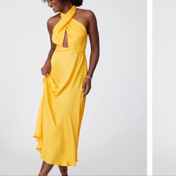 Farm x Anthropologie Halter Maxi Dress Farm Rio NEW Size XL - Picture 1 of 9